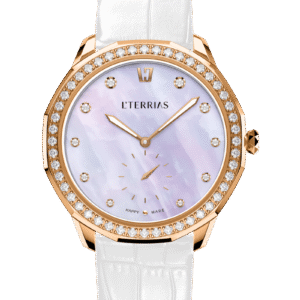 Женские часы L'TERRIAS 109.0102.03.3735.2 316L, RG White MOP/ White Alligator