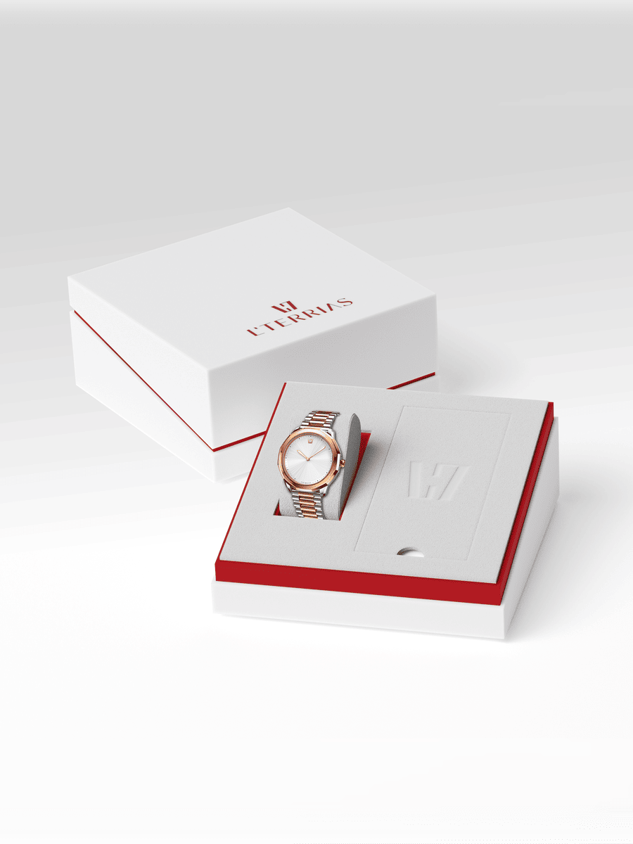 Женские часы L'TERRIAS 111.0103.03.7403-1.0 316L, Silver/ RoseGold — фото 7