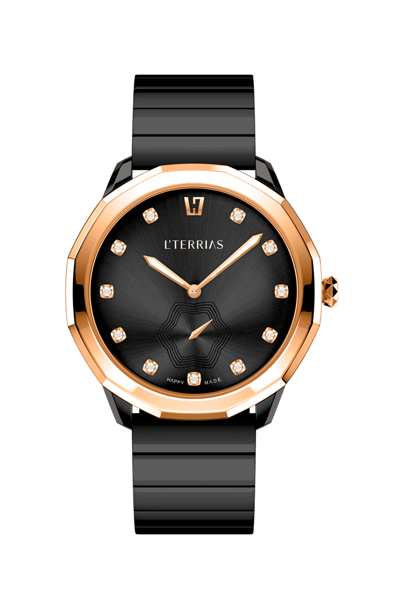 Женские часы L'TERRIAS 110.0104.11.7312-1.0 316L, RoseGold/ RealBlack