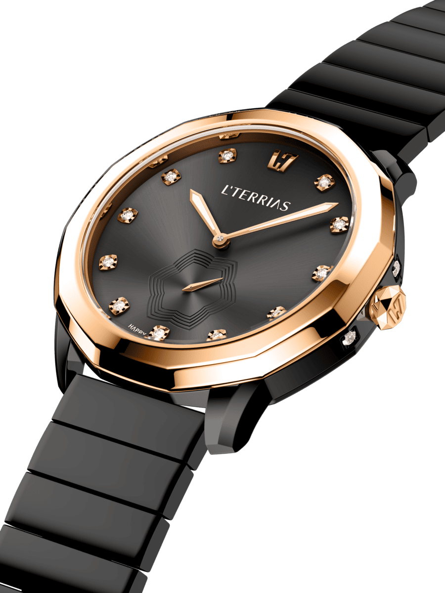Женские часы L'TERRIAS 110.0104.11.7312-1.0 316L, RoseGold/ RealBlack — фото 2